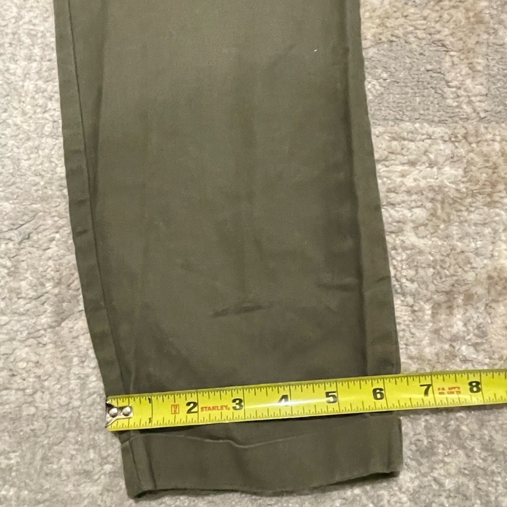 J. Crew Olive Green Linen Cotton Blend Pull On Drawstring Tapered Pants Size 6 - Picture 10 of 10